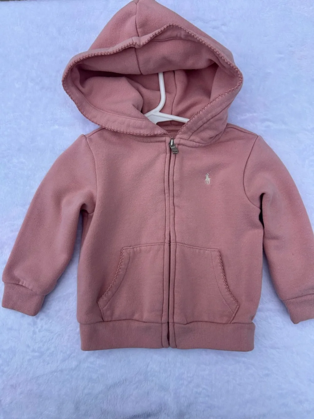 Ralph Lauren Dusty Pink Hooded Zip-Up Sweatshirt - Kids